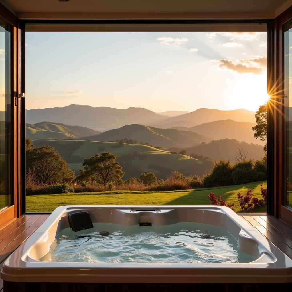 Scenic View of the Malvern Hills from a Spa Balcony