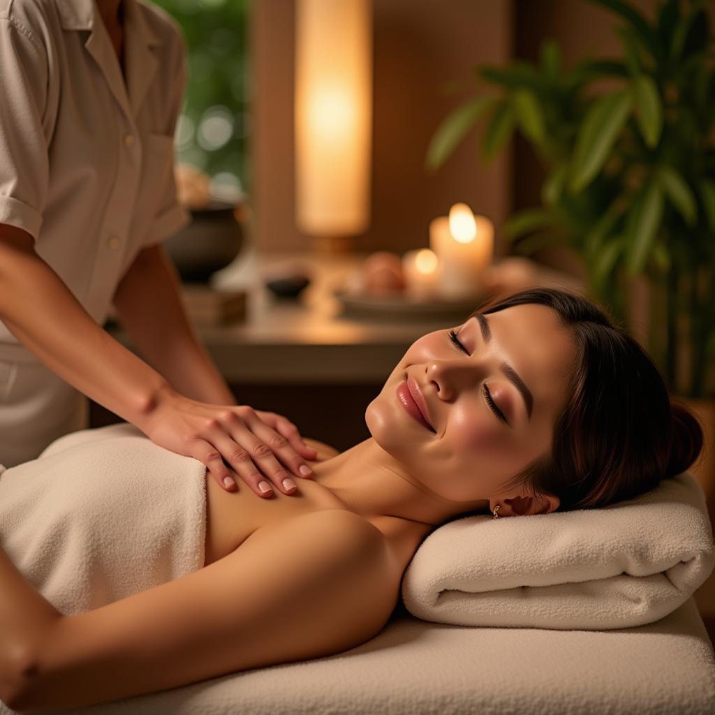 Massage therapy for relaxation at a spa