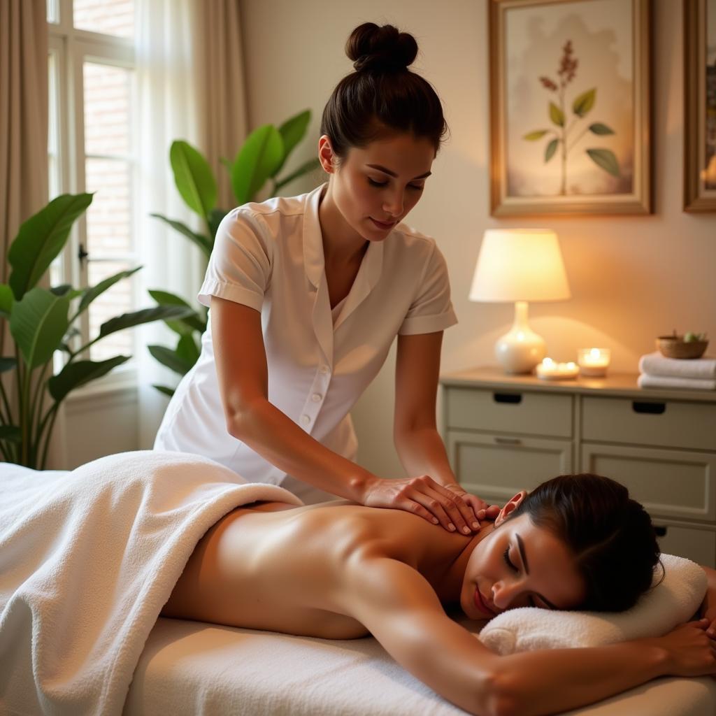 Massage therapy session at a Kadavanthra spa