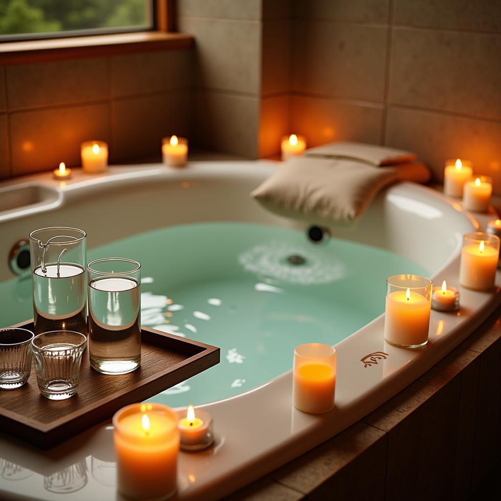 Enhance your spa tub experience with simple touches like candles, aromatherapy, and comfortable accessories.