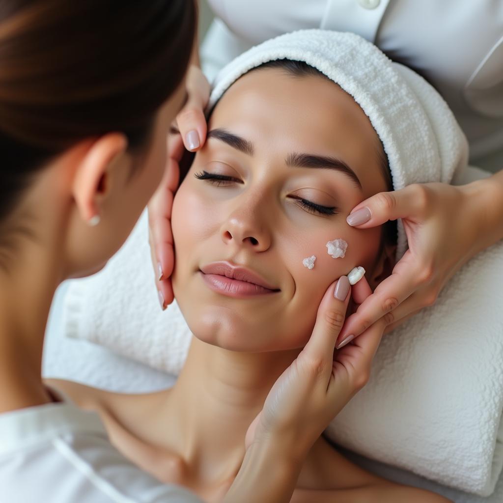 Close-up of a Relaxing Facial Treatment in a Medical Spa Texas Setting