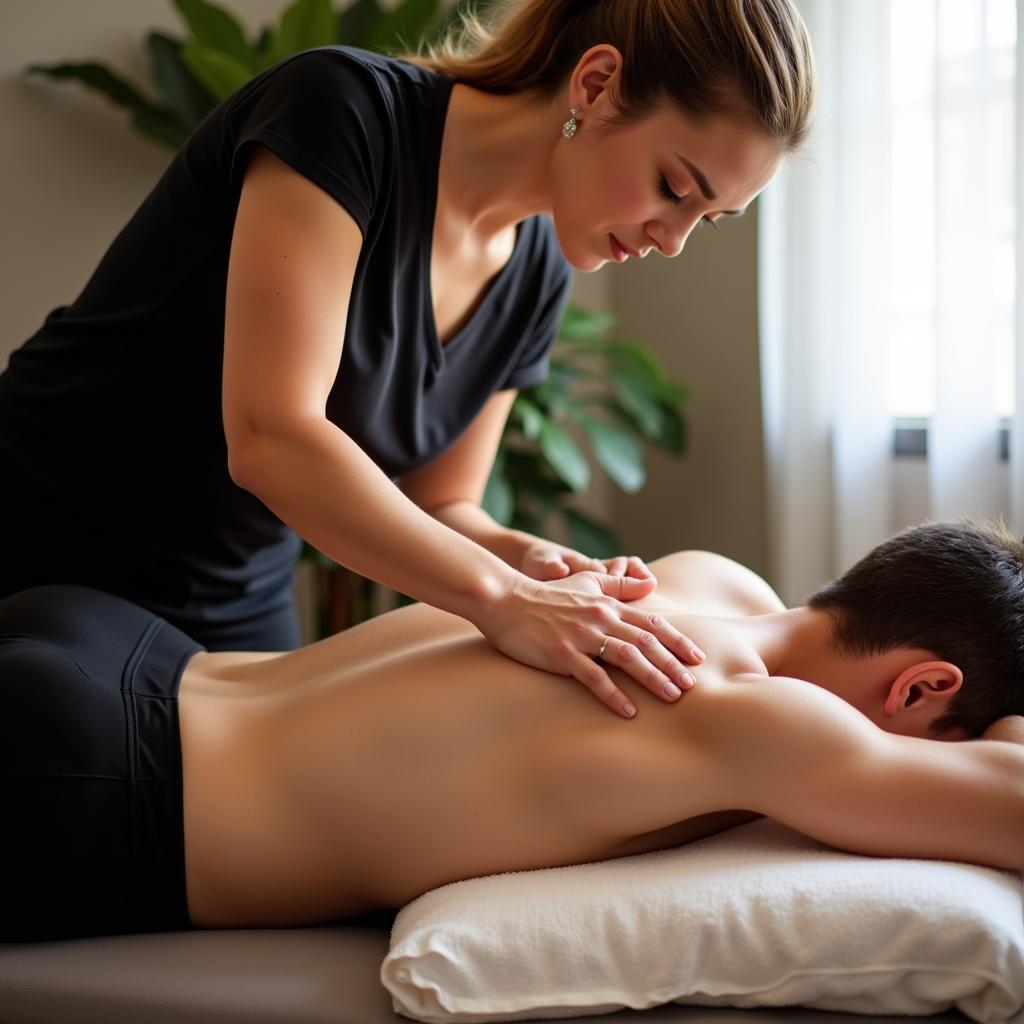 Men receiving a deep tissue massage