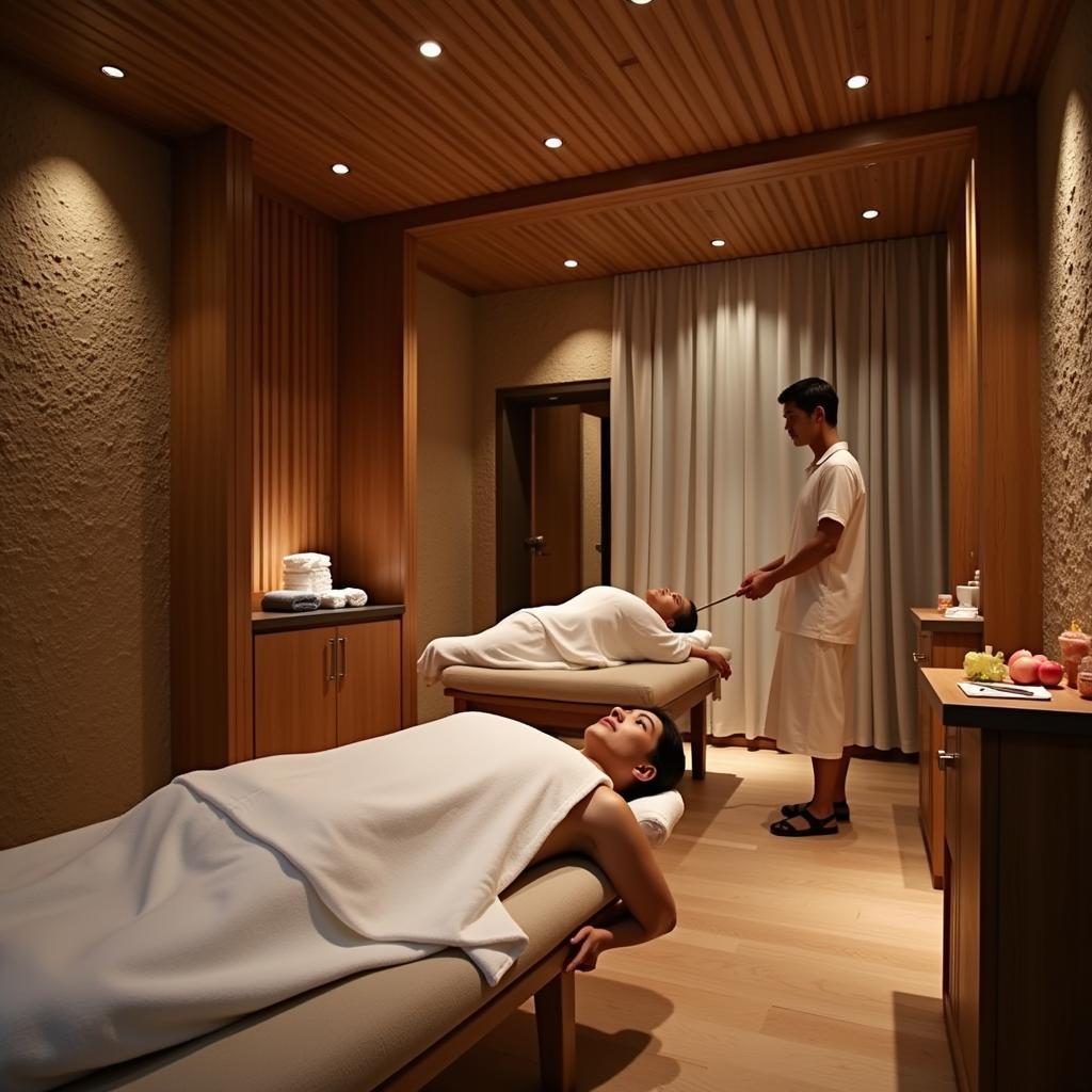 Men enjoying relaxing spa treatments