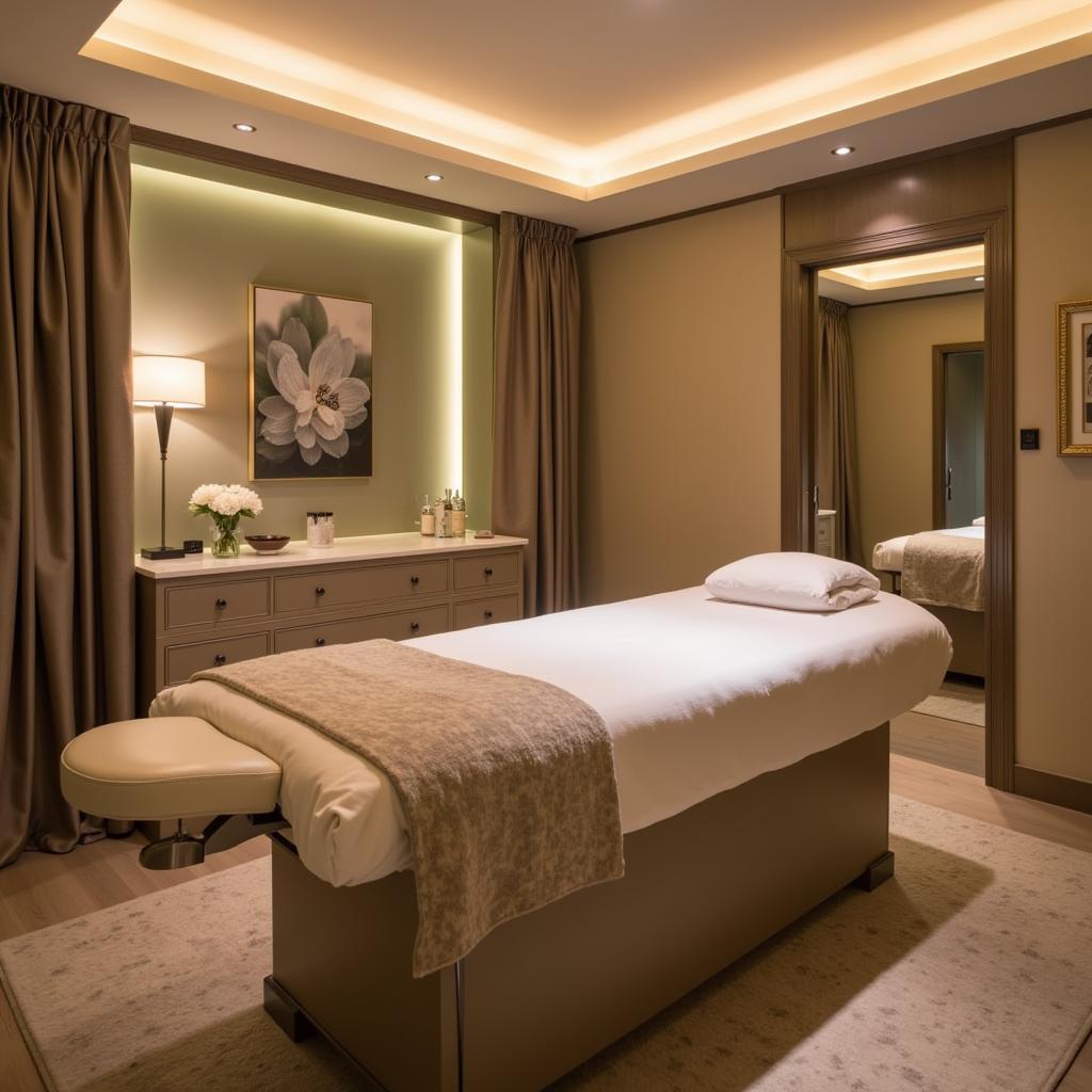 Luxurious treatment room at Meydan Hotel Dubai Spa