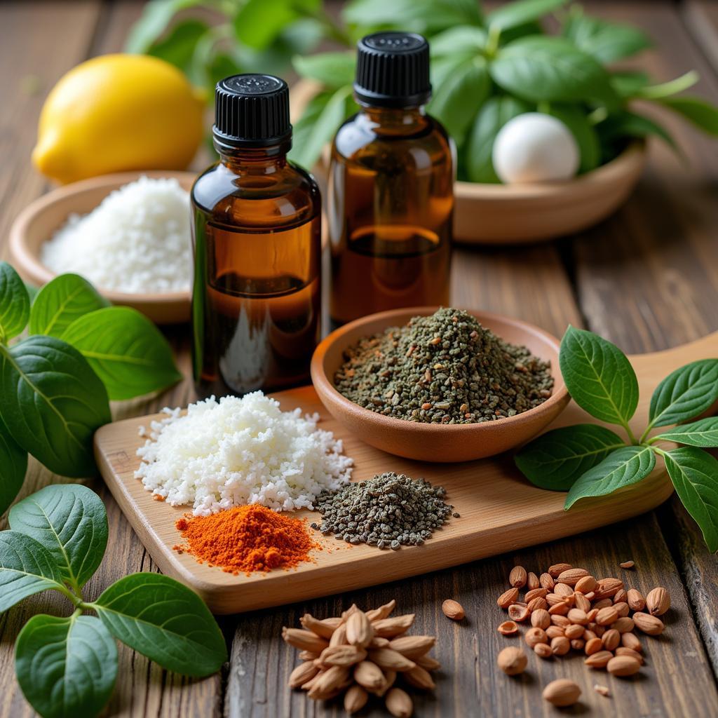 Fresh herbs and natural ingredients used in Michelin Italiana Spa treatments