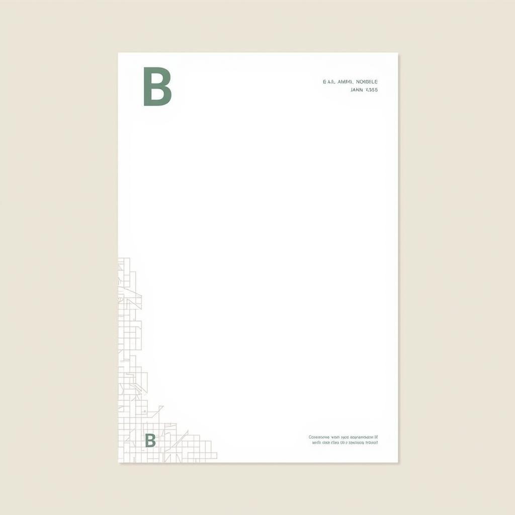 Modern B Spa Letter Design Template with Clean Layout