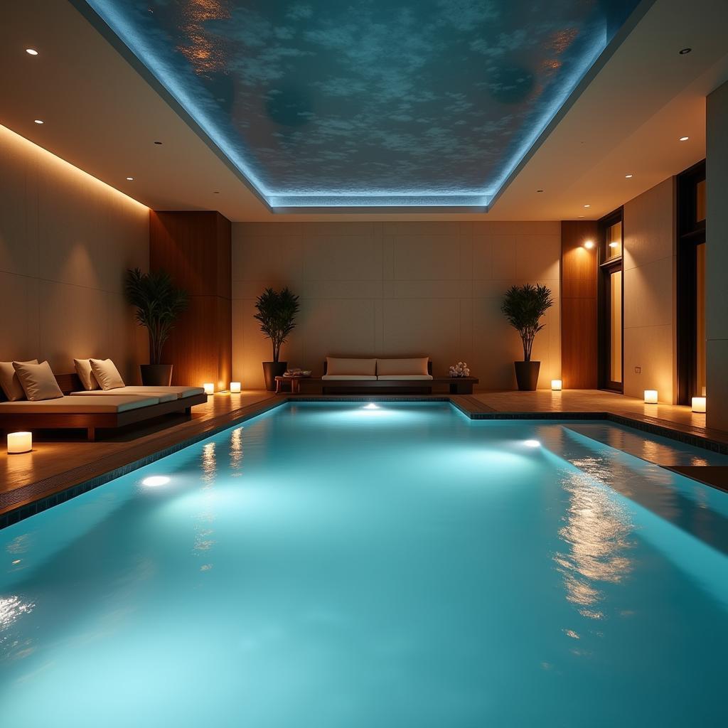 Modern Spa Hydrotherapy Pool with Relaxing Ambiance