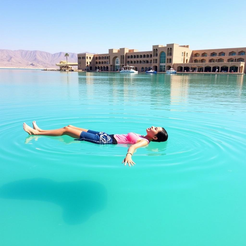 Floating in the Dead Sea at Movenpick Resort