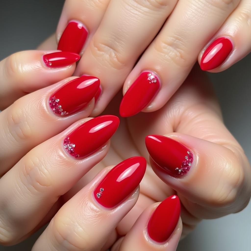 Close-up of perfectly applied gel nails at a nail spa in Pune.