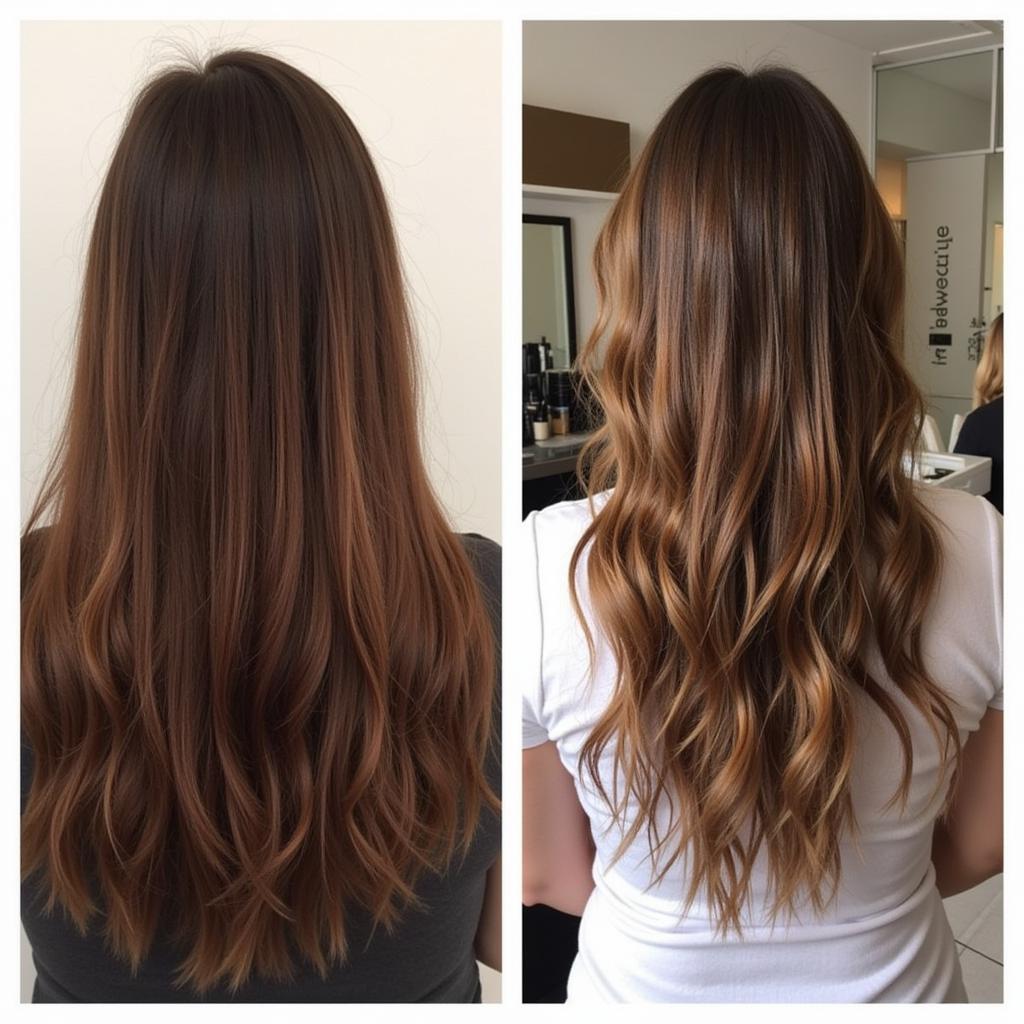 Nashi Hair Spa Treatment Before and After: Showing the visible difference in hair health and shine after a Nashi hair spa treatment.