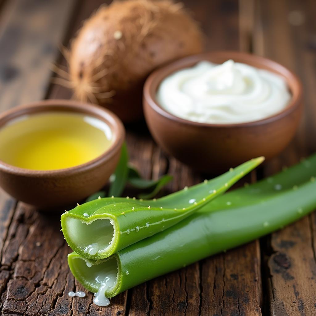 Natural Hair Spa Ingredients: Coconut Oil, Aloe Vera, and Yogurt