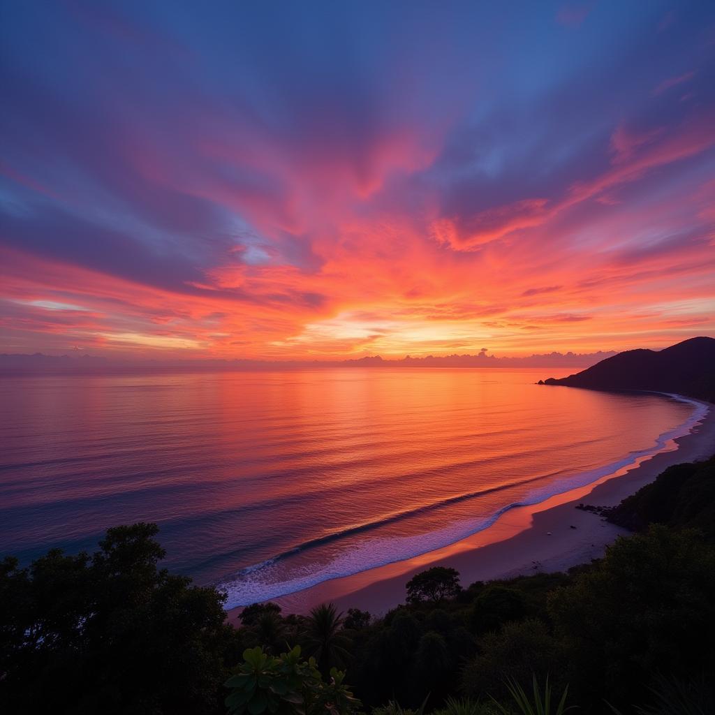 Stunning Sunset View from Ngapali Beach