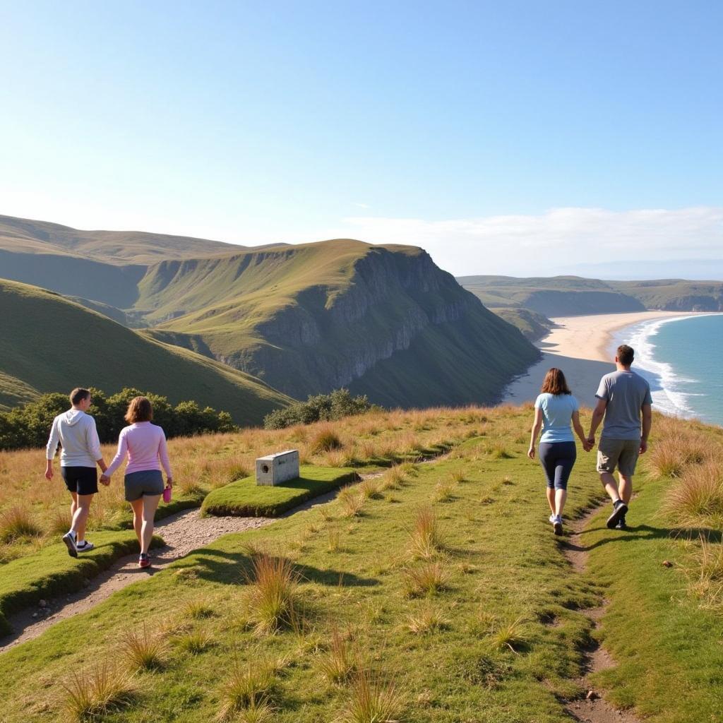 Outdoor activities near a spa hotel in North Wales, including hiking and coastal walks