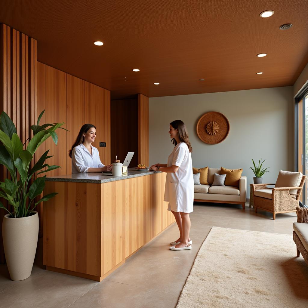 Tranquil Reception Area at Ocean Leaf Spa