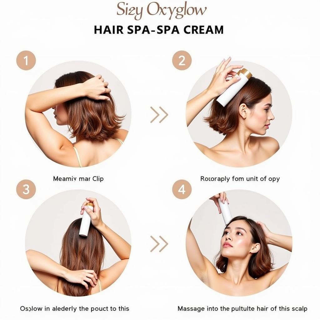 Applying Oxyglow Hair Spa Cream