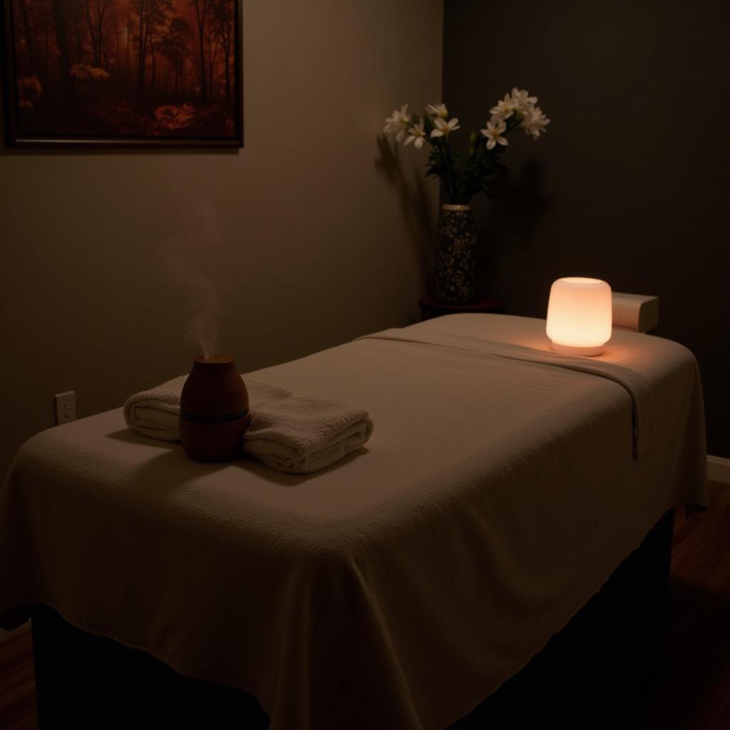 Serene treatment room in a commercial page spa setting