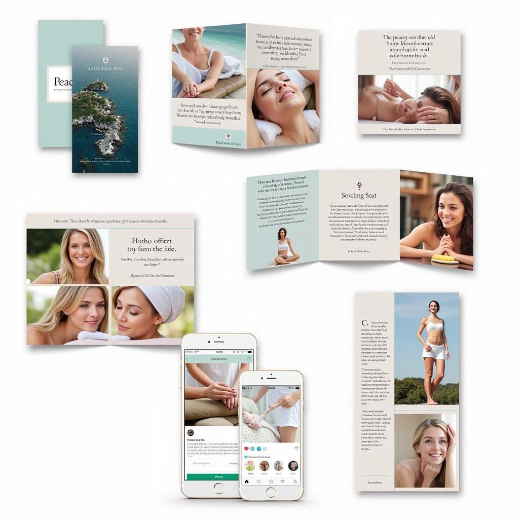 Marketing materials for a peace spa