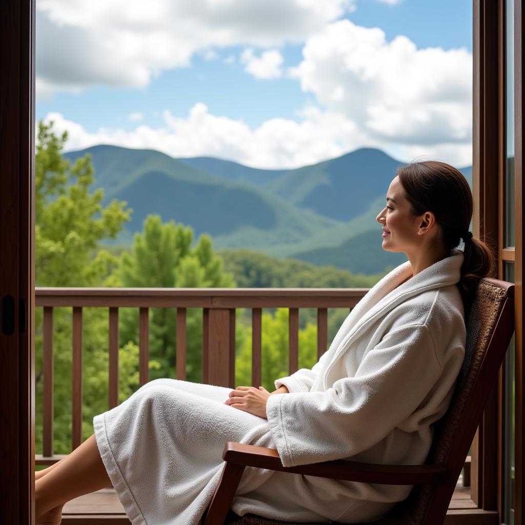 Relaxing mountain view at a Pennsylvania spa resort