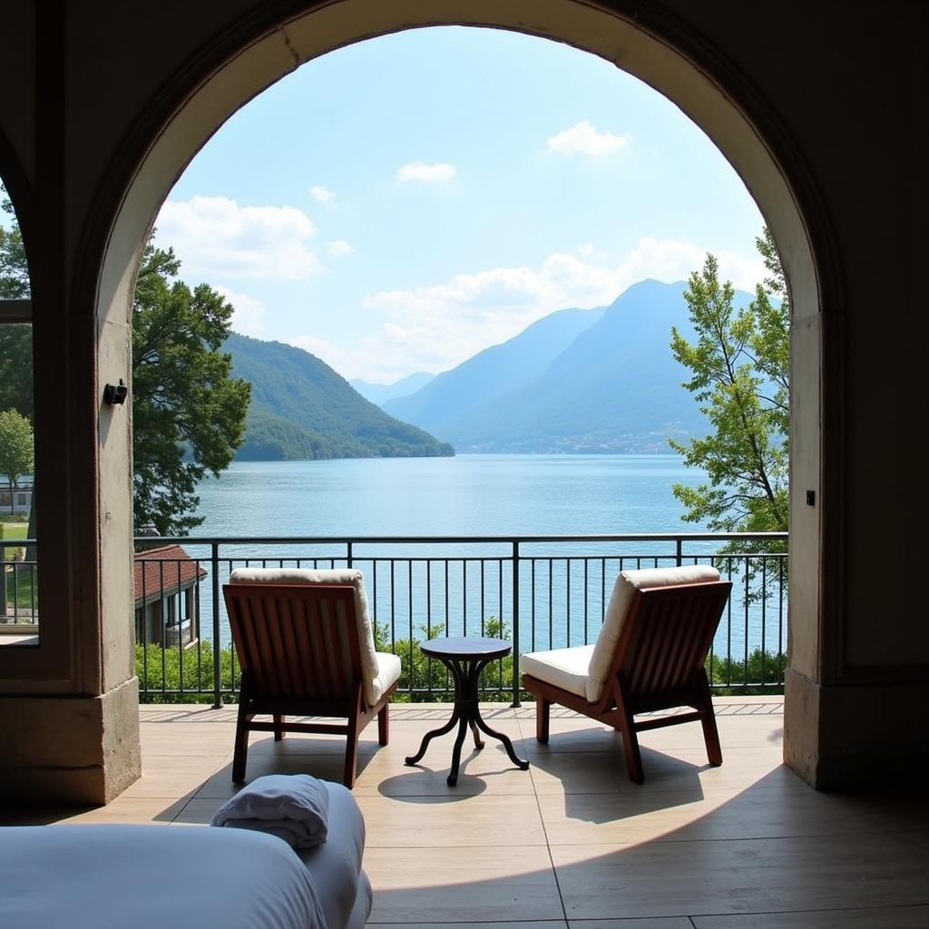 View of Lake Garda from a Peschiera del Garda spa