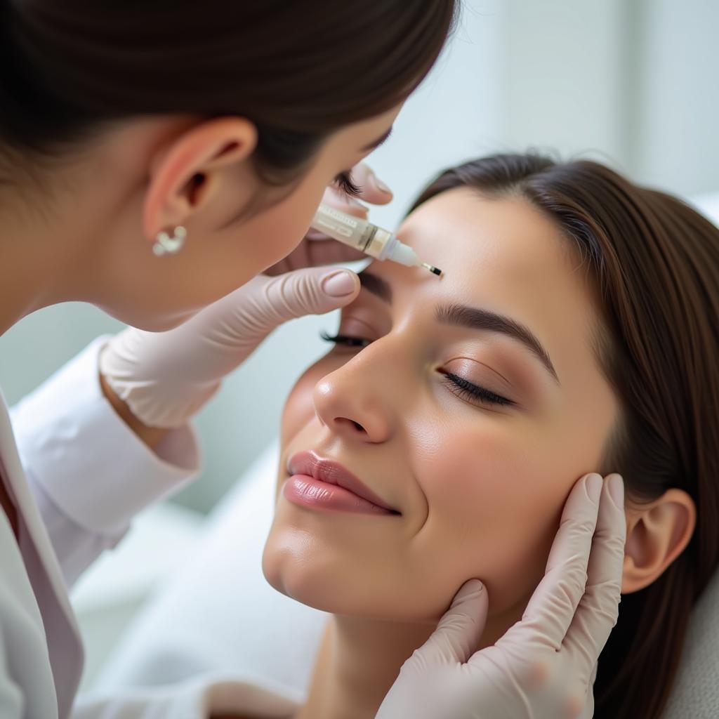 Botox treatment being administered at a med spa in Philadelphia