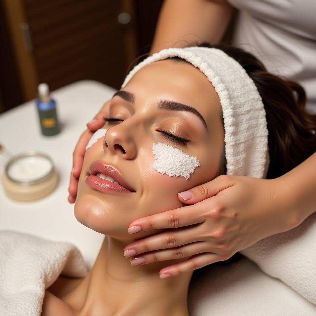 Rejuvenating facial treatment at a Pitampura spa