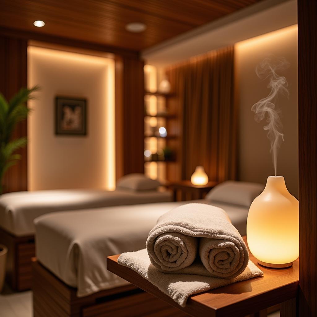 Relaxing Polo Spa Treatment Room with Natural Elements