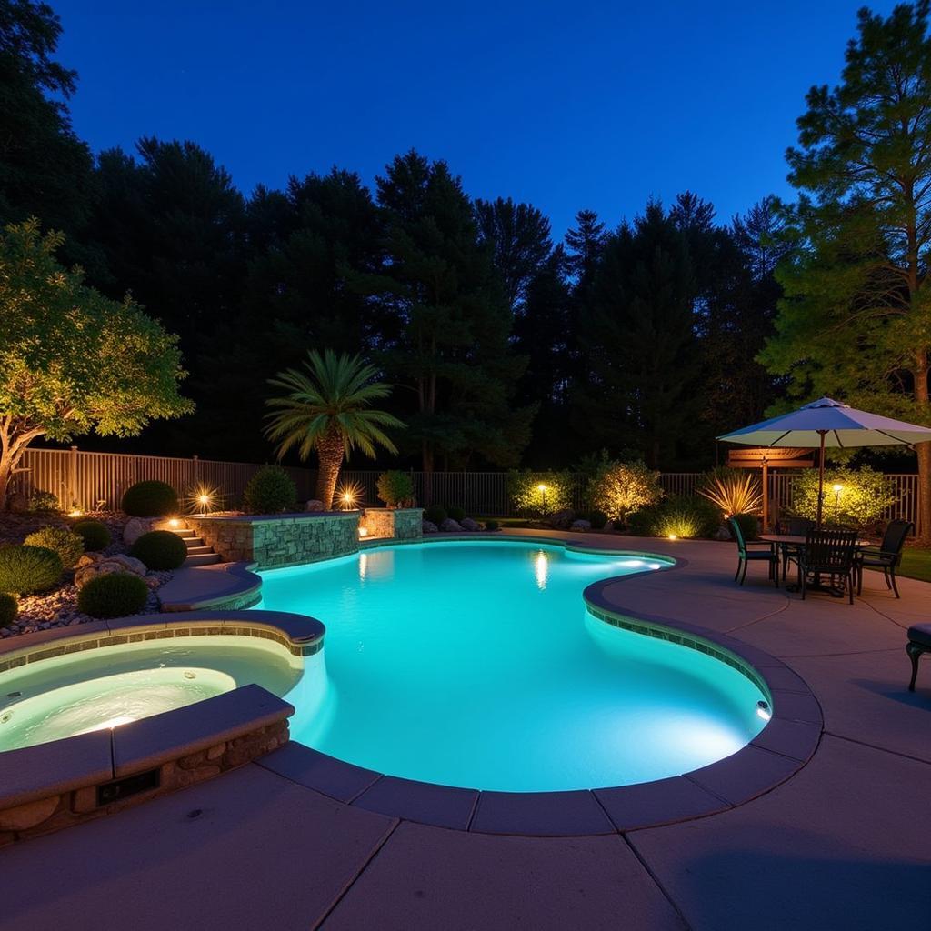 Pool and Spa Night Ambiance