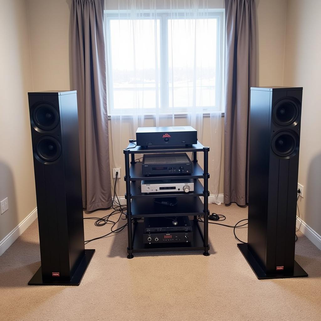 Professional Audio Setup with Amplifier