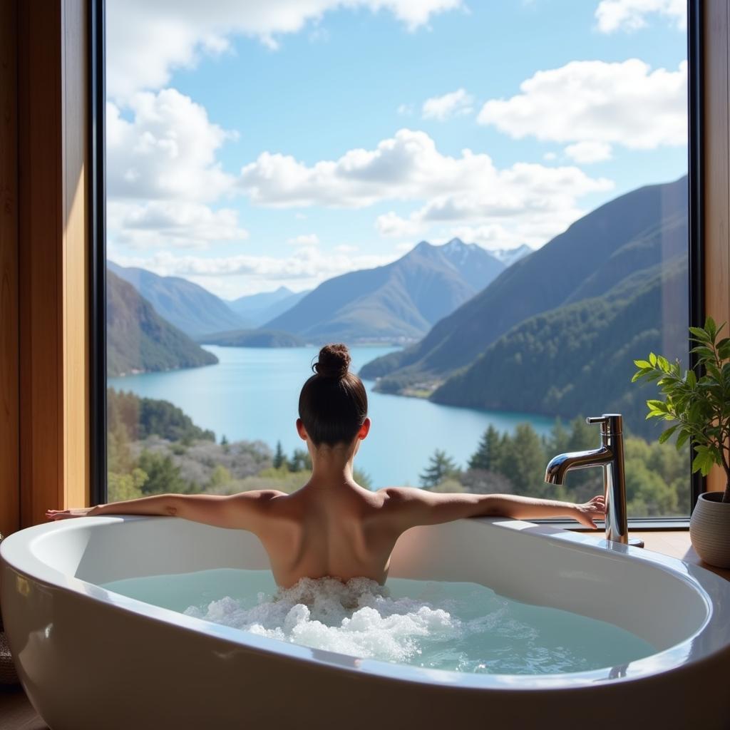 Relaxing at a Queenstown Spa Hotel with Mountain Views