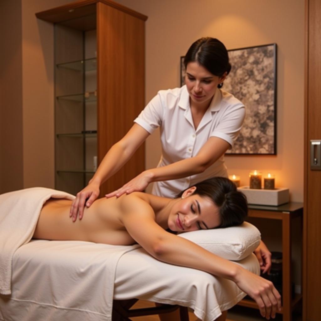 Relaxing massage at the Radisson Blu Manchester Airport Spa