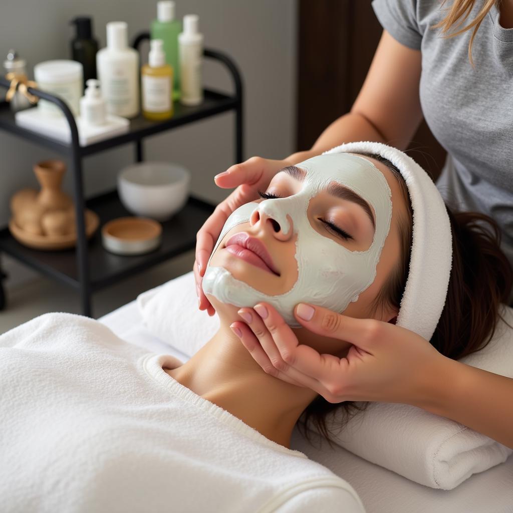 Rejuvenating facial treatment at a Raigarh spa