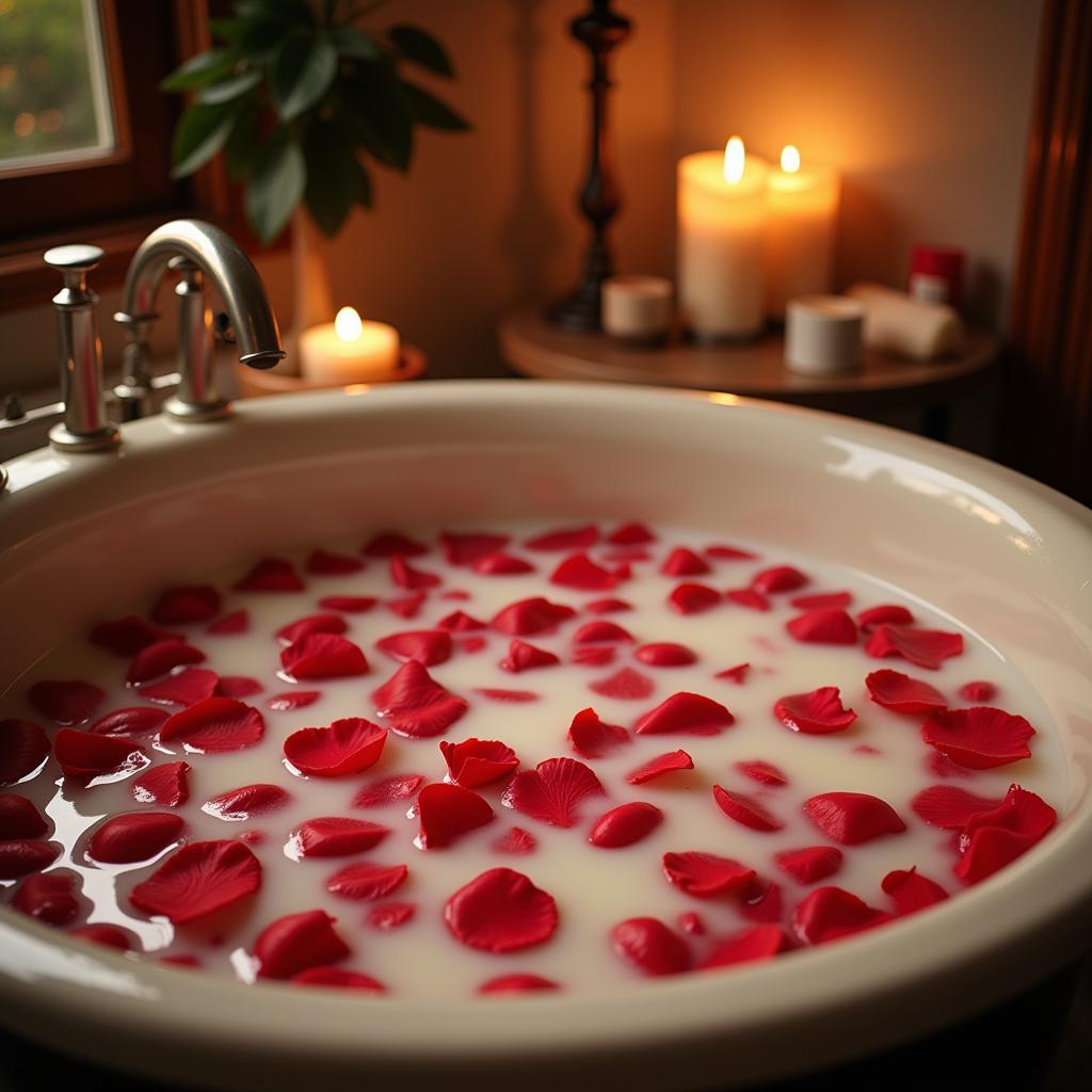 Relaxing Red Rose Petal Bath Spa Treatment