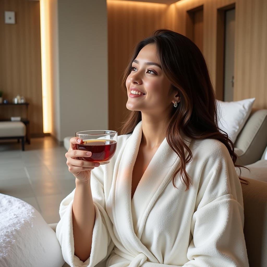 Woman relaxing at a body spa in Kanpur