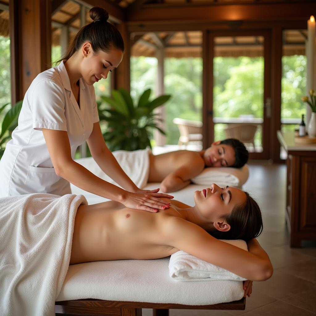 Relaxing Cabana Resort and Spa Massage: Unwind with a soothing massage at a serene cabana resort and spa, designed to melt away stress and promote relaxation.