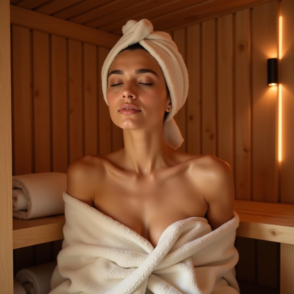 Relaxing in a Spa Sauna after a 241 Deal Treatment