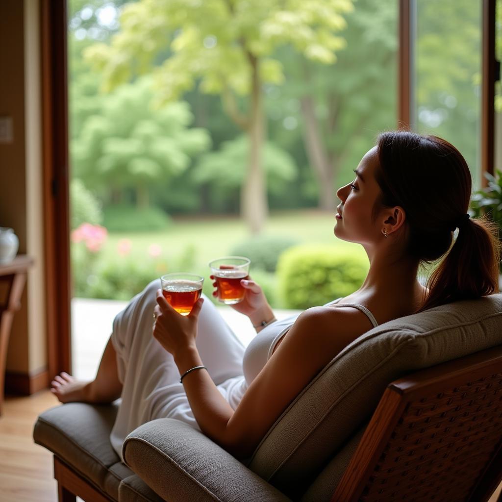 Relaxing in Dandeli's Spa after Treatment