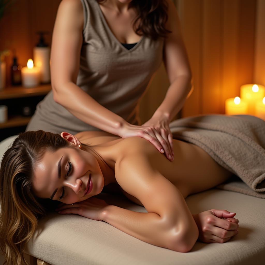 A relaxing massage therapy session in a tranquil Connaught Place spa.