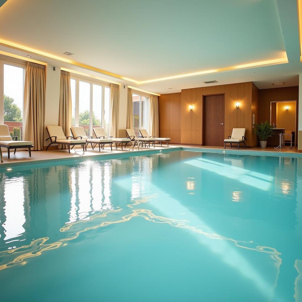 Rimini spa hotel indoor pool with tranquil atmosphere and natural light