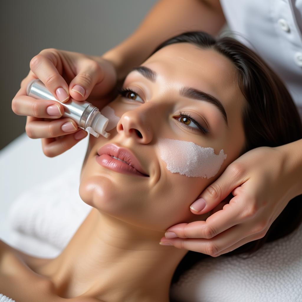 Facial treatment at a spa centre in Roorkee