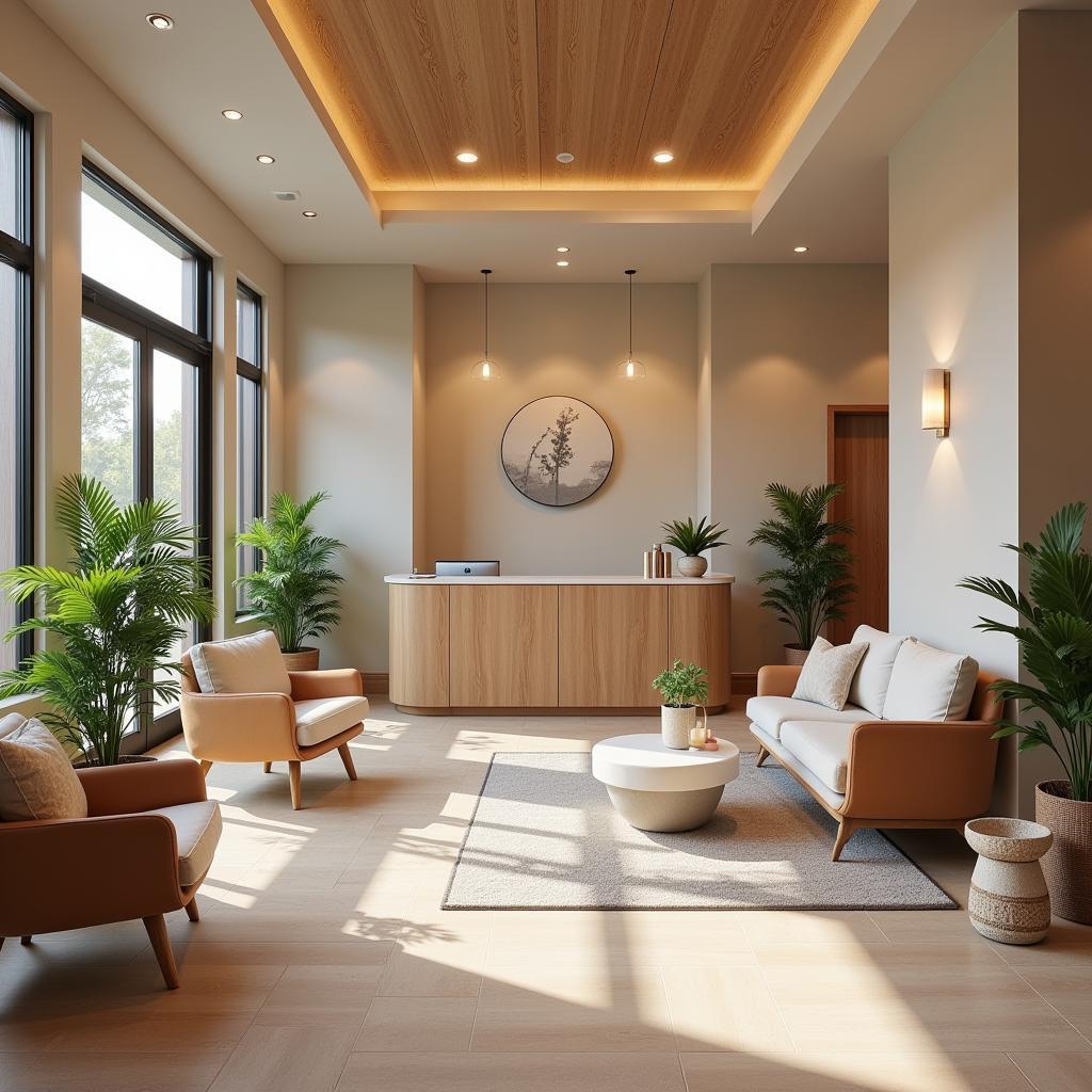 Tranquil Reception Area of a Sanctuary Salon & Med Spa