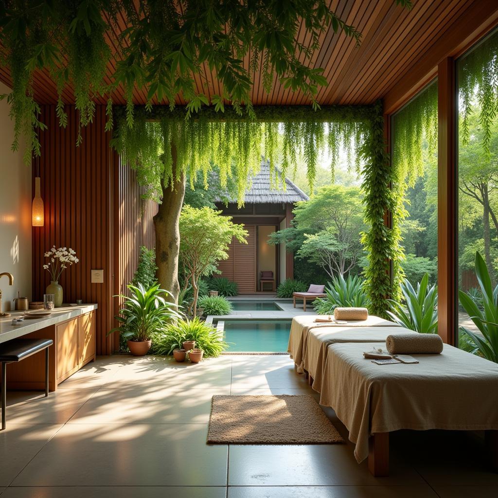 Serene Ayurvedic Spa Setting