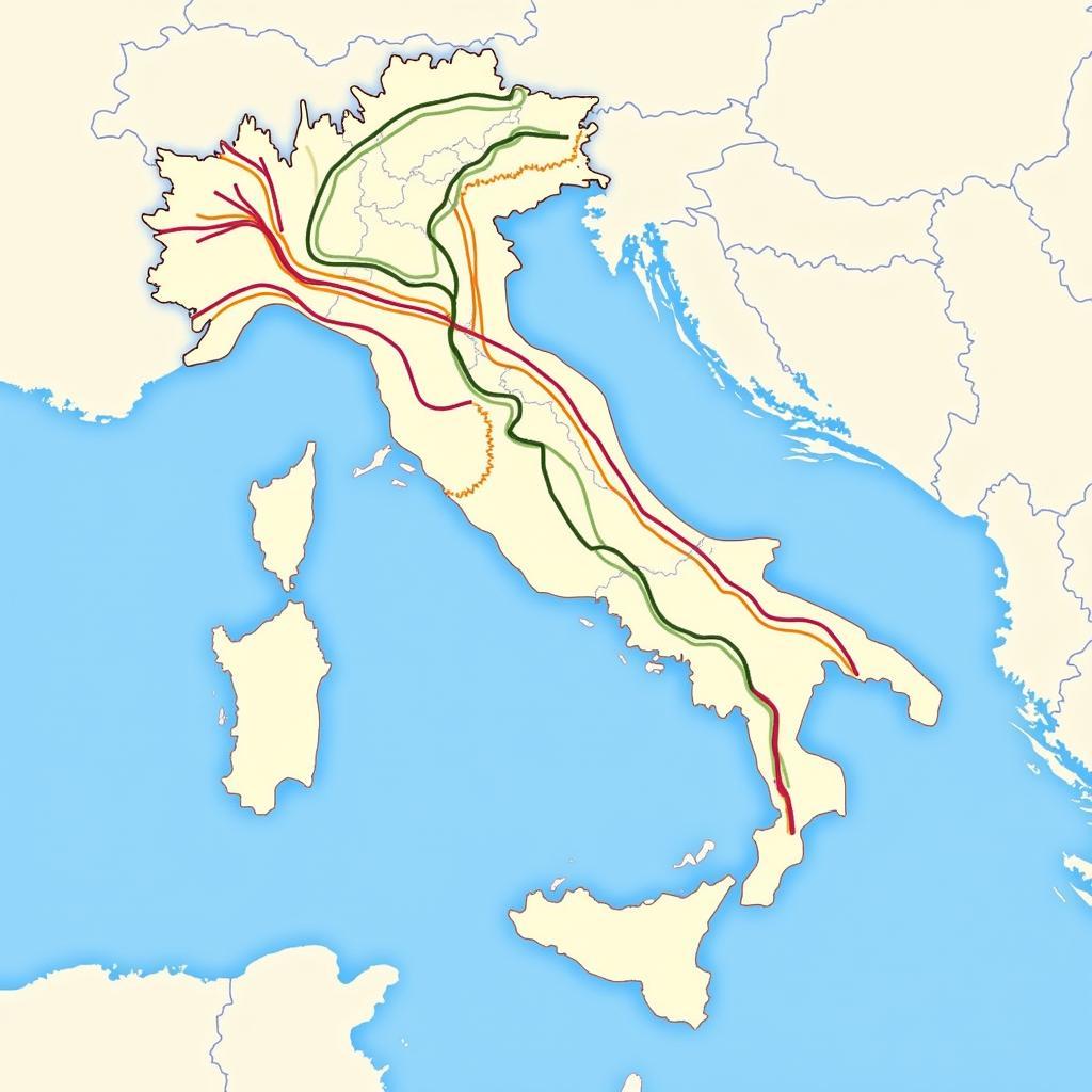 SGI's extensive pipeline network map showcasing its reach across Italy