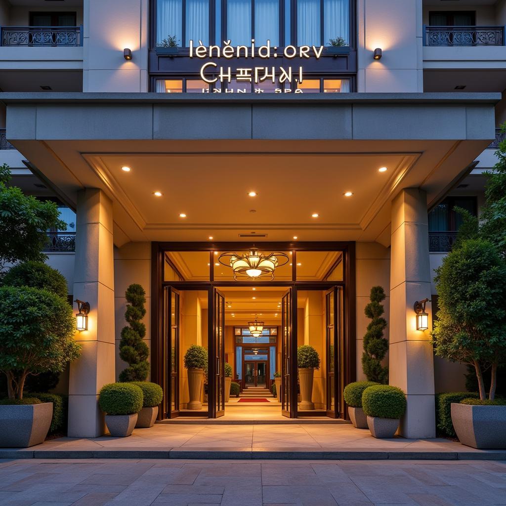 Entrance to the Sheraton Grand Chennai Resort and Spa