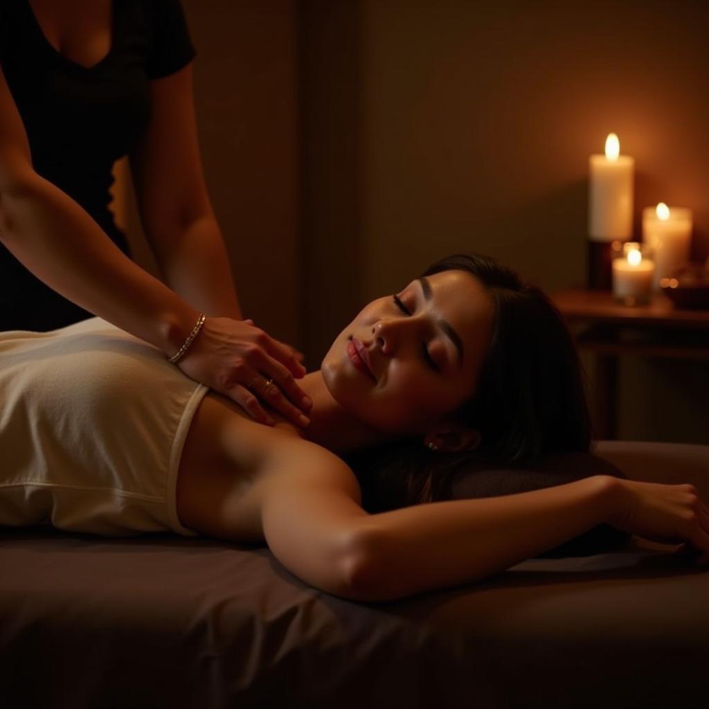 Woman enjoying a relaxing massage