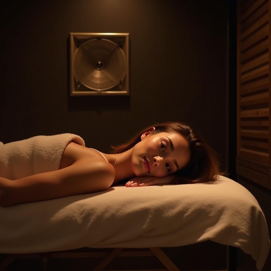 Woman relaxing in a spa with comfortable AC