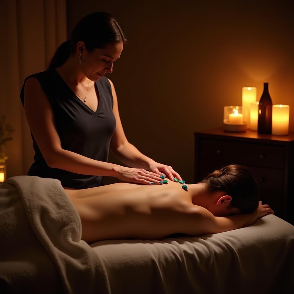 Relaxing aromatherapy massage at the spa