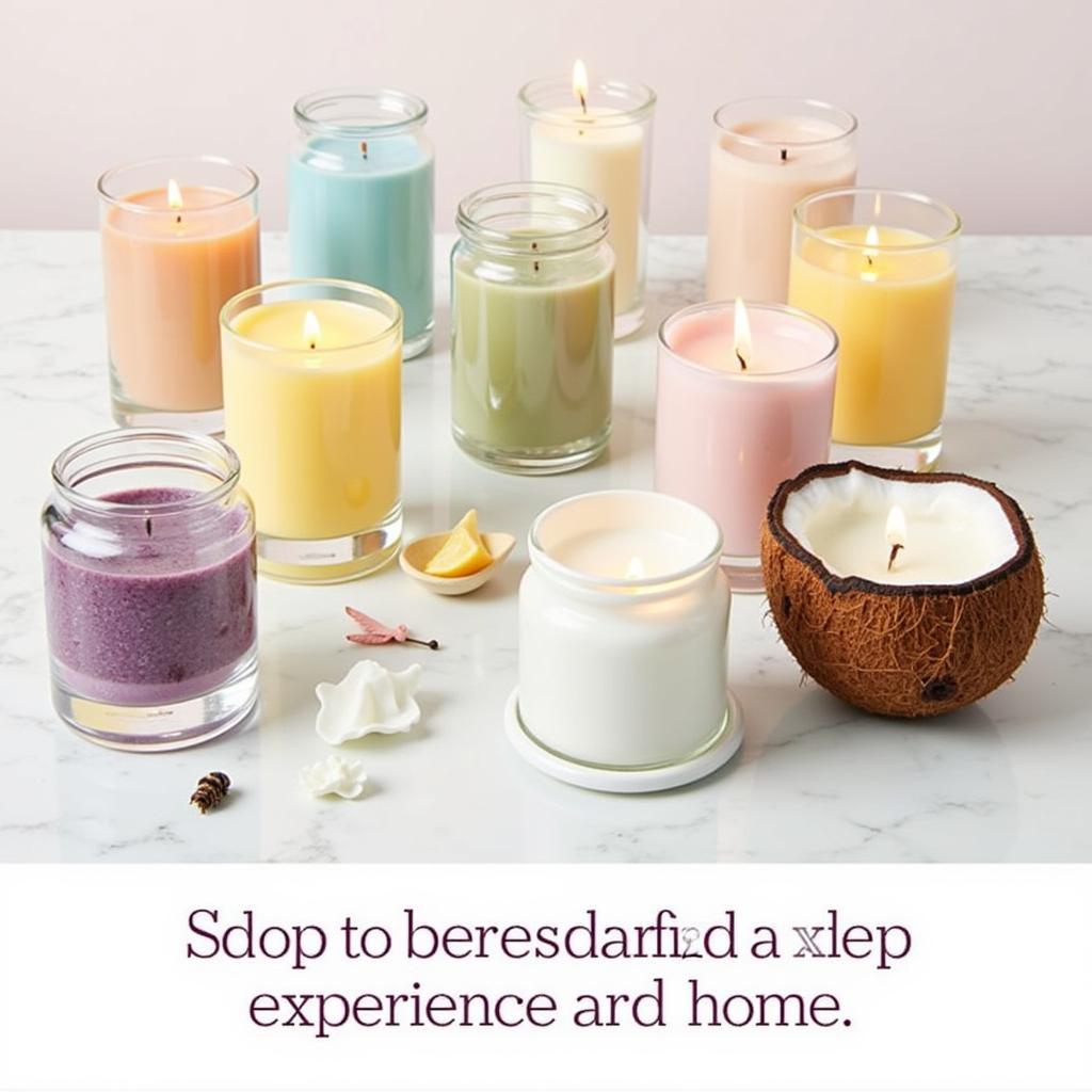 Spa Candle Variety: Different Scents and Wax Types