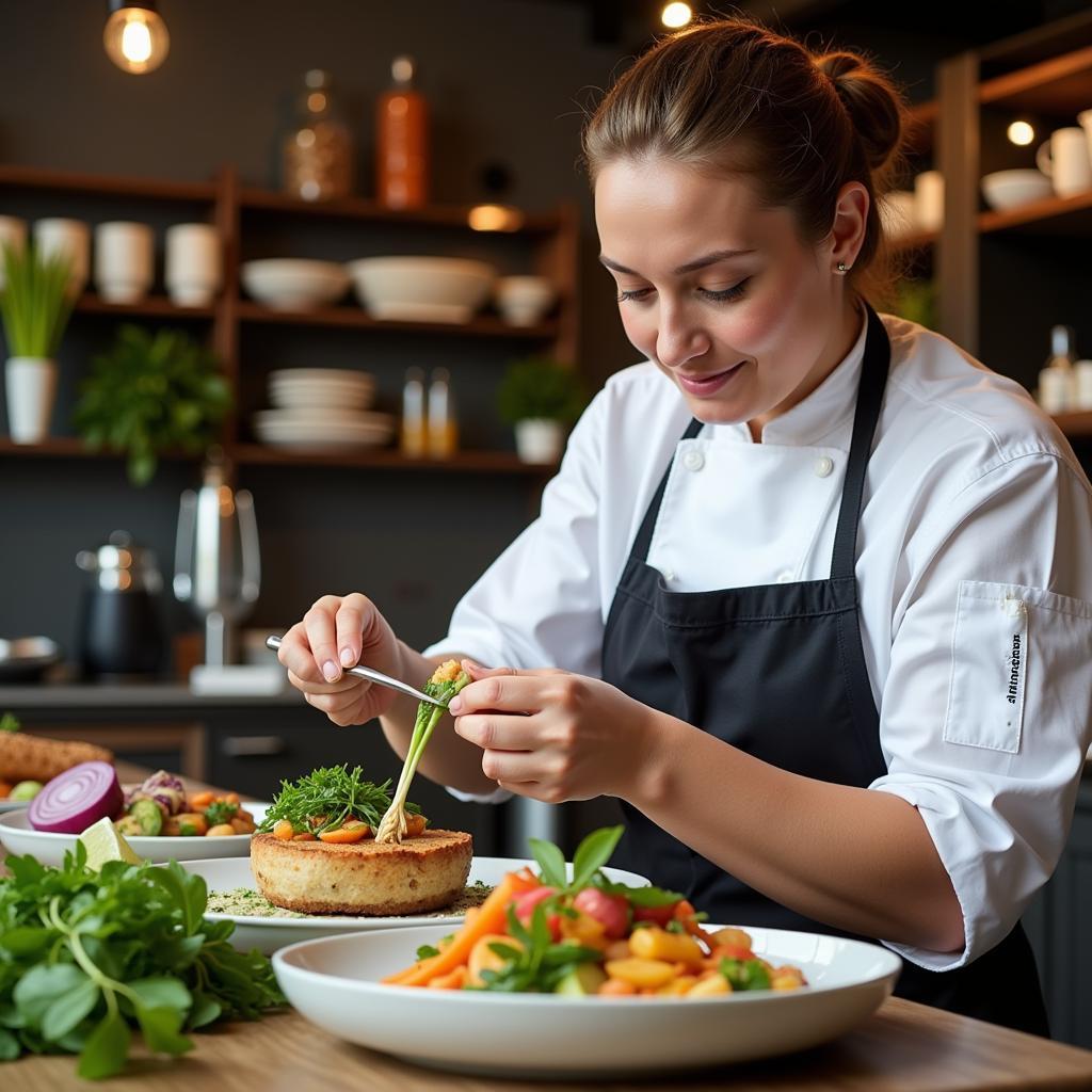 Spa Cuisine Chef Preparing a Healthy Meal