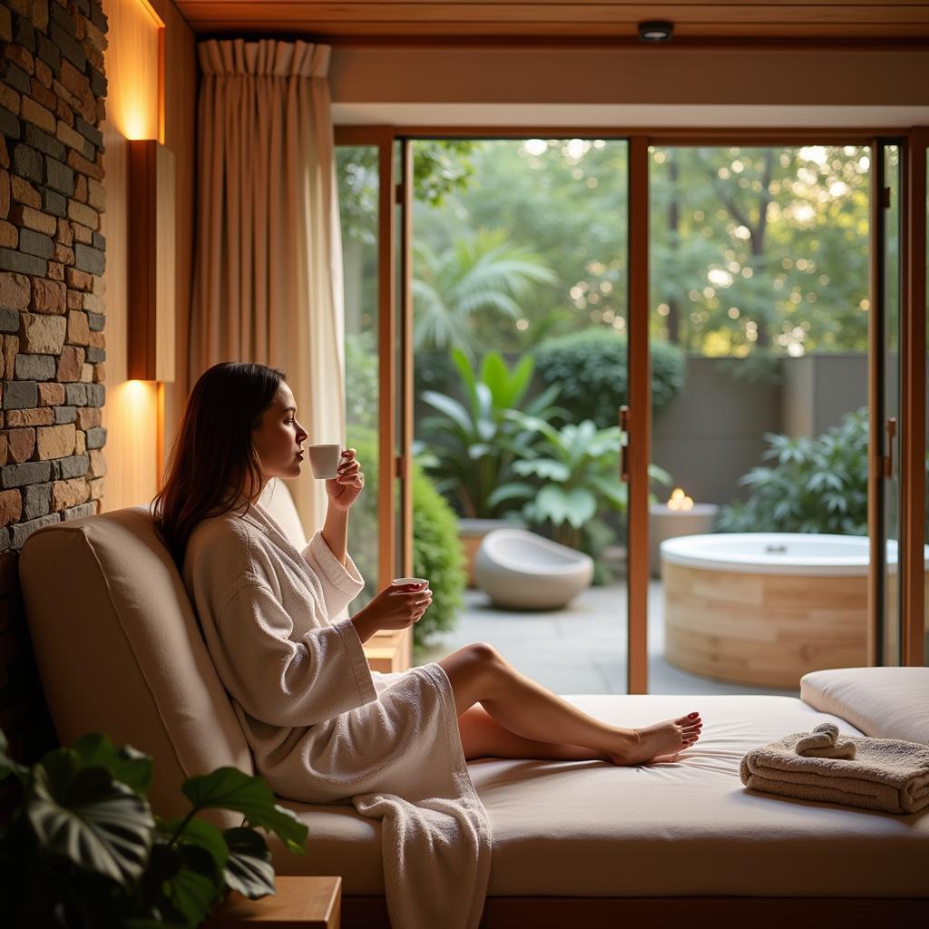 A woman relaxing at a spa in Vadodara