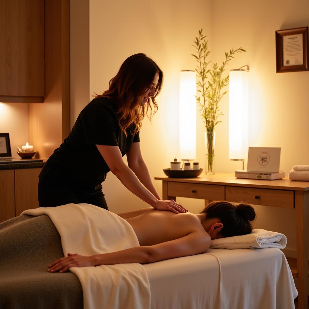 Relaxing massage therapy at a spa in Deauville Trouville